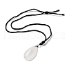 Natural Quartz Crystal Pendant Necklace with Nylon Cord for Women NJEW-L464-A06-3