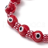 Lampwork Evil Eye Beads Braided Bead Bracelets for Men Women BJEW-MZ00160-01-3