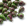 Teardrop Natural Ruby in Zoisite Pendants G-Q435-25-1