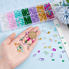 GOMAKERER 84G 7 Colors Spray Painted Transparent Glass Beads Strands GLAA-GO0001-18-3