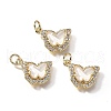 Brass Micro Pave Cubic Zirconia Pendants KK-Q043-03G-01-1