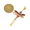 4Pcs 4 Colors Dragonfly Glass Pendant Decoration HJEW-TA00277-3