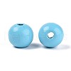 Spray Painted Round Natural Schima Wood Beads WOOD-A018-14mm-09-2