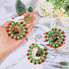 Christmas Wreath Acrlic & Glass Pendant Decorations PALLOY-GO00036-3