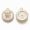 Brass Micro Pave Cubic Zirconia Pendants KK-T062-04W-NF-2