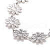 Enamel Daisy Link Chains Bracelet BJEW-P271-01P-05-3