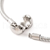 Tarnish Resistant 304 Stainless Steel Round Snake Chain Bracelets with Clasps BJEW-F472-01P-01-3