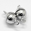 Anti-Tarnish Rhodium Plated 925 Sterling Silver Magnetic Clasps STER-A102-011P-6mm-1