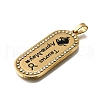 Oval with 12 Constellation 304 Stainless Steel Rhinestone Pendants STAS-M119-08H-G-3