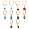 ARRICRAFT 5 Pairs 5 Colors Enamel Evil Eye Dangle Hoop Earrings EJEW-AR0001-04-1