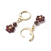 Natural Mixed Stone Leverback Earrings EJEW-JE06165-5