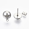 Non-Tarnish 304 Stainless Steel Stud Earring Findings STAS-Q225-16A-10mm-3