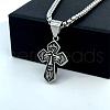 Ancient Greek Mythology Stainless Steel Religion Jesus Cross Pendant Punk Necklaces for Men FR7566-2