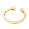 Dragon Brass Pave Clear Cubic Zirconia Open Cuff Bangles with Glass for Women BJEW-S147-28A-G-3