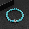 Synthetic Turquoise Stretch Bracelets for Women Men IS4293-6-1