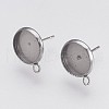 Non-Tarnish 202 Stainless Steel Stud Earring Settings STAS-I088-D-04P-1