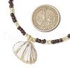 4Pcs 4 Styles Electroplated Natural Shell Pendant Necklaces NJEW-JN05221-4