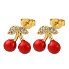 Brass Micro Pave Cubic Zirconia Stud Earrings EJEW-D322-05G-02-4