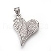 Non-Tarnish 304 Stainless Steel Pendants with 201 Stainless Steel Clasp STAS-E449-13P-1