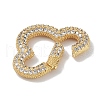 Rack Plating Brass Micro Pave Cubic Zirconia Twister Clasps KK-NH0002-05G-01-2