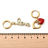 Heart & Word LOVE 304 Stainless Steel Micro Pave Clear Cubic Zirconia Hoop Earrings EJEW-B140-07G-5