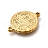 304 Stainless Steel Saint Benedict Medal Cross Connector Charms STAS-C119-12G-2