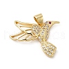 Rack Plating Brass Micro Pave Cubic Zirconia Pendants KK-E072-10G-1