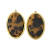 304 Stainless Steel Resin Pendants STAS-V015-52G-A-1