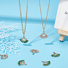 Beebeecraft 12Pcs 2 Colors Brass Micro Pave Clear & Green Cubic Zirconia Pendants KK-BBC0001-91-5