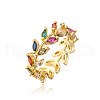 Brass Micro Pave Colorful Cubic Zirconia Adjustable Cuff Rings for Women FS-WG1389A-01-2
