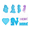 Boutigem 6Pcs 6 Style Mother's Day Theme DIY Pendants Silicone Molds DIY-BG0001-37-7