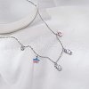Stainless Steel Colorful Enamel Star Heart Unicorn Pendant Necklaces for Women Daily Wear UE0403-1-1