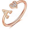 Adjustable Brass Rhinestone Cuff Rings FS-WG29D83-49-1