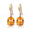 Oval Brass Dangle Earrings WG6A185-02-2