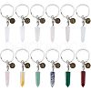 CHGCRAFT 12Pcs Mixed Gemstone Keychain KEYC-CA0001-31-1