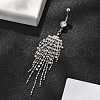 Alloy Crystal Rhinestone Dangle Curved Barbell Belly Rings AJEW-R007-04P-03-1