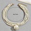 Plastic Imitation Pearl Round Ball Pendant Multi-Strand Beaded Necklaces FS-WG3508B-01-4