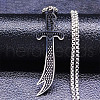 304 Stainless Steel Pendant Necklaces NJEW-C066-09P-1