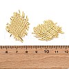 Woven Rhombus Brass Stud Earrings EJEW-R025-19G-5
