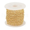 Brass Cube Beaded Link Chains CHC-M025-63G-3