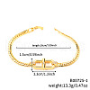 Brass Micro Pave Clear Cubic Zirconia Oval Link Bracelets for Women QD5529-1-1