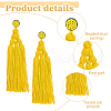 FIBLOOM 4 Pairs 4 Colors Polyester Tassels Earrings with Seed Beaded EJEW-FI0002-96-10