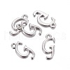 Platinum Plated Alloy Letter Pendants PALLOY-P097-02-G-2
