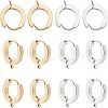 Unicraftale 12Pcs 2 Colors 201 Stainless Steel Huggie Hoop Earrings Findings STAS-UN0028-58-1