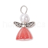 Acrylic with ABS Plastic Imitation Pearl Pendants PALLOY-JF04001-02-3