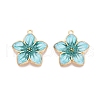 Rack Plating Alloy Enamel Pendants ENAM-N056-365KCG-05-1