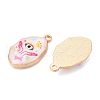 Printed Rack Plating Alloy Enamel Pendants ENAM-T020-04D-2