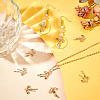 Beebeecraft 6 Pairs Brass Micro Pave Clear Cubic Zirconia Pendants KK-BBC0014-19-4
