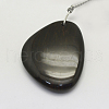 Natural Mahogany Obsidian Pendants G-G694-B-07-2