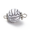 Acrylic Basketball Connector Charms PALLOY-JF01869-02-3
